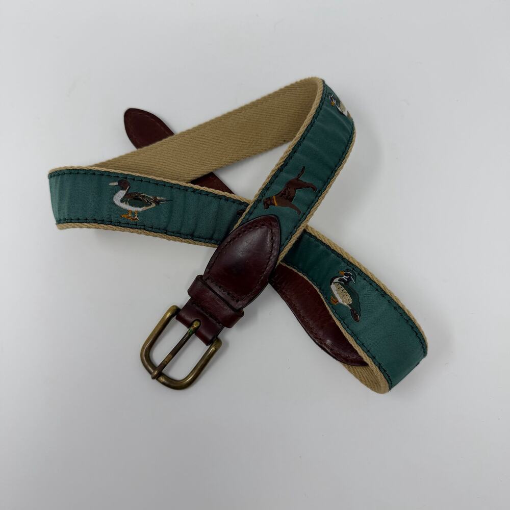 Smathers & Branson Duck Dog Needlepoint Belt 30